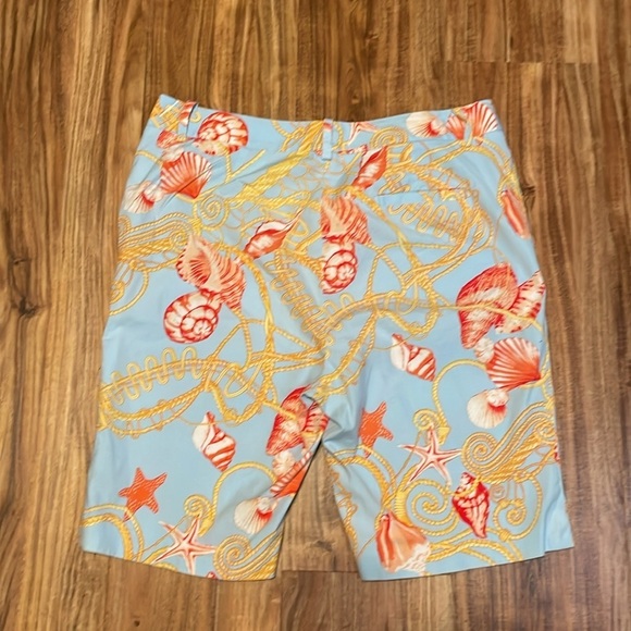 J Mclauglin womens shorts 10 medium Bermuda nautical shells twill stretch 9” - Picture 6 of 9